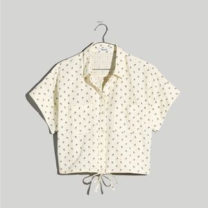 Madewell Drawstring Cotton Button-Up Shirt